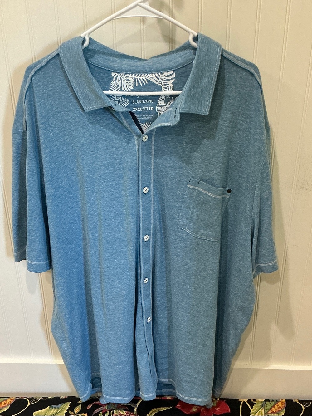 Men's Tommy Bahama Blue Polo Shirt with Chest Pocket